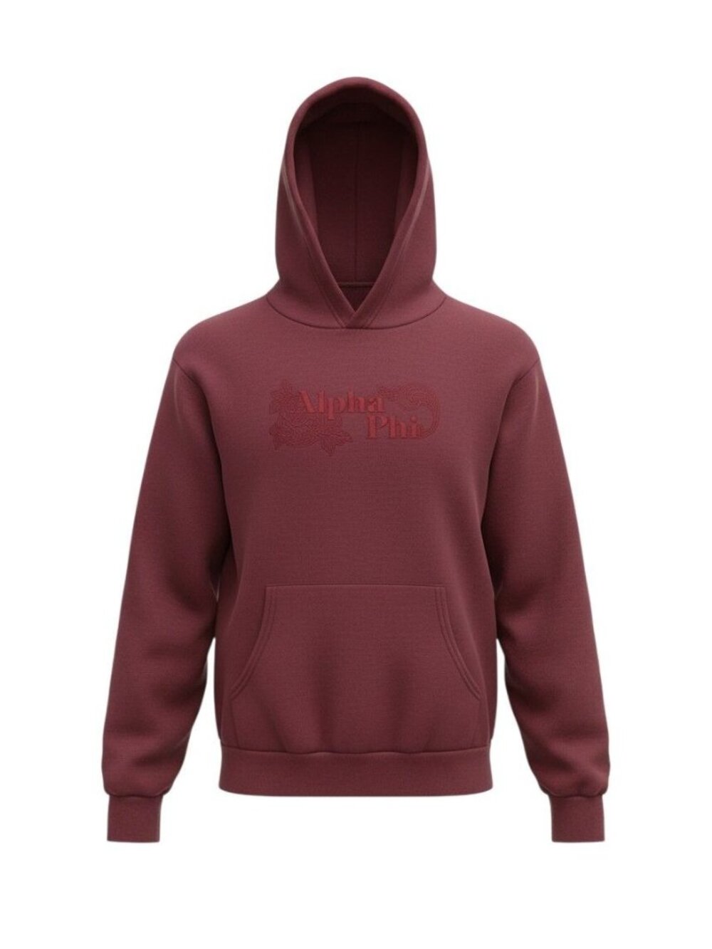 Alpha Phi Maroon Hoodie Sweatshirt Bella+Canvas Medium
